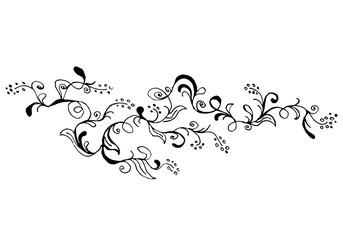 Engraved Vector Hand Drawn Illustrations Of Abstract Branch Isolated on White. Hand Drawn Sketch of a Birch Branch