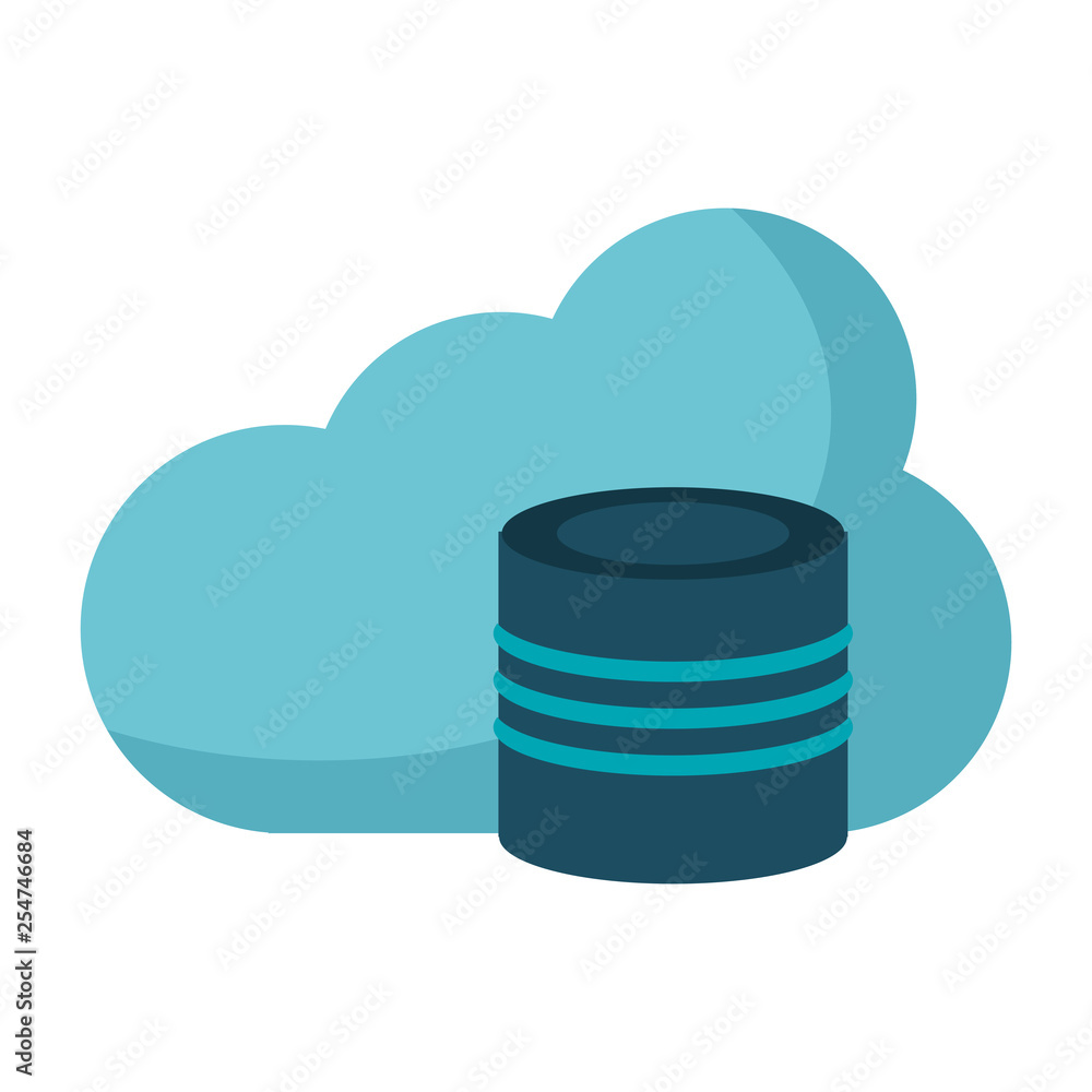 Poster cloud computing database symbol