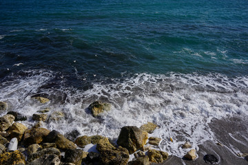 Sea against rocks