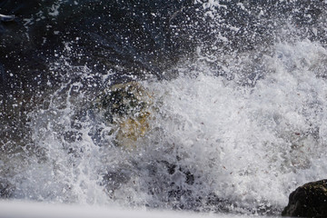 Black Sea waves versus rocks