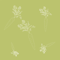 Carrot pattern on green background