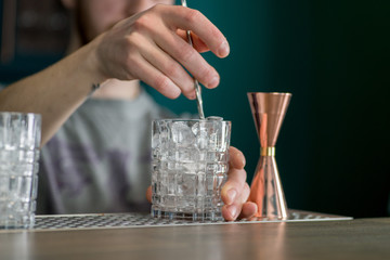bartender prepares a great cocktail