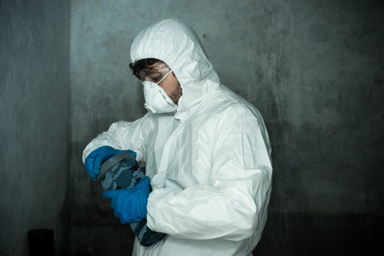 a scientist in a bunker in post-apocalypse