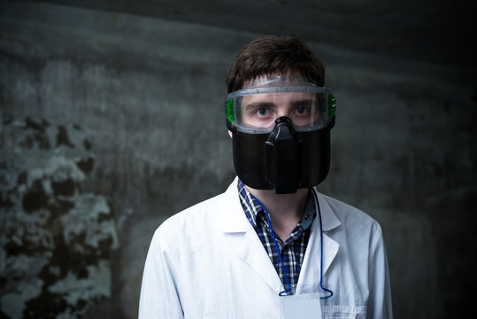 a scientist in a bunker in post-apocalypse