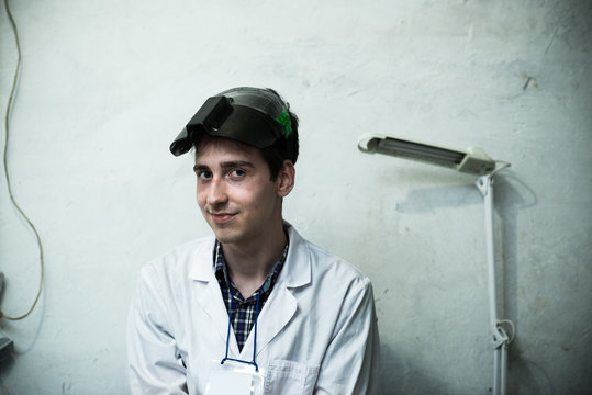 a scientist in a bunker in post-apocalypse