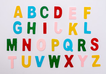 Detailed letters on a pure white background