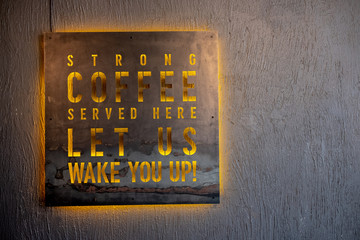 coffee served here sign in black