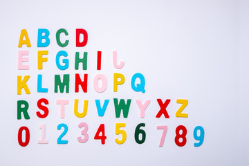 Detailed letters on a pure white background