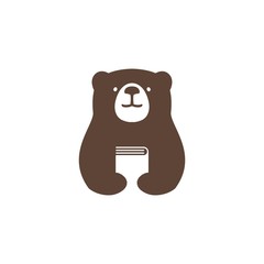bear book logo vector icon illustration