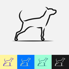 Dog Emblem Stylish Brush Design, vector illustration