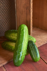 Farm to Table Kirby Slicing Cucumbers on Barn Boards