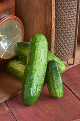Farm to Table Kirby Slicing Cucumbers on Barn Boards