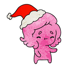 christmas textured cartoon of kawaii ghost