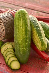 Farm to Table Kirby Slicing Cucumbers on Barn Boards