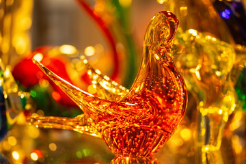 Glass Bird on a Shelf