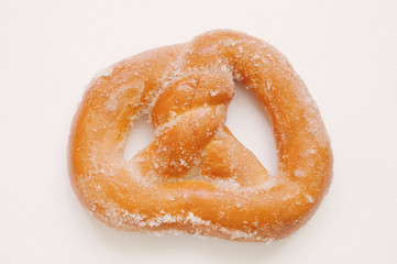 Sugar pretzel on a white background.