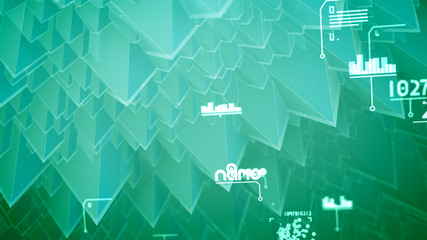 Transparent nano pyramids with numbers