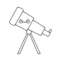 line drawing cartoon telescope