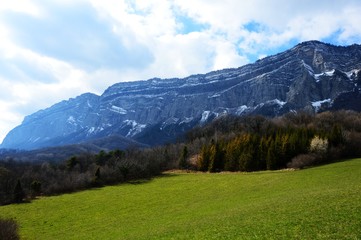 Falaises du Vercors vues du Murier, Isère-3