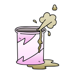 quirky gradient shaded cartoon exploding soda can