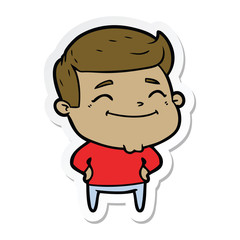 sticker of a happy cartoon man