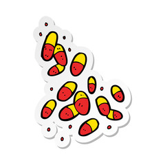 sticker of a cartoon medical pills