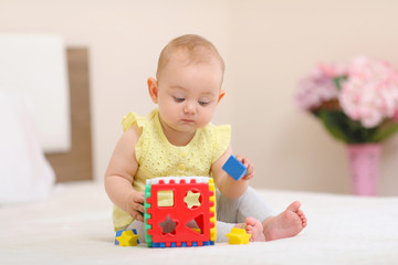 Baby is sleeping in bed