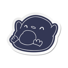 cartoon sticker kawaii of a cute penguin