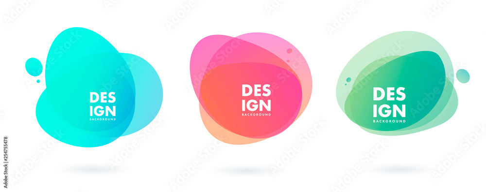 Poster set of abstract modern graphic elements. dynamical colored forms and line. gradient abstract banners