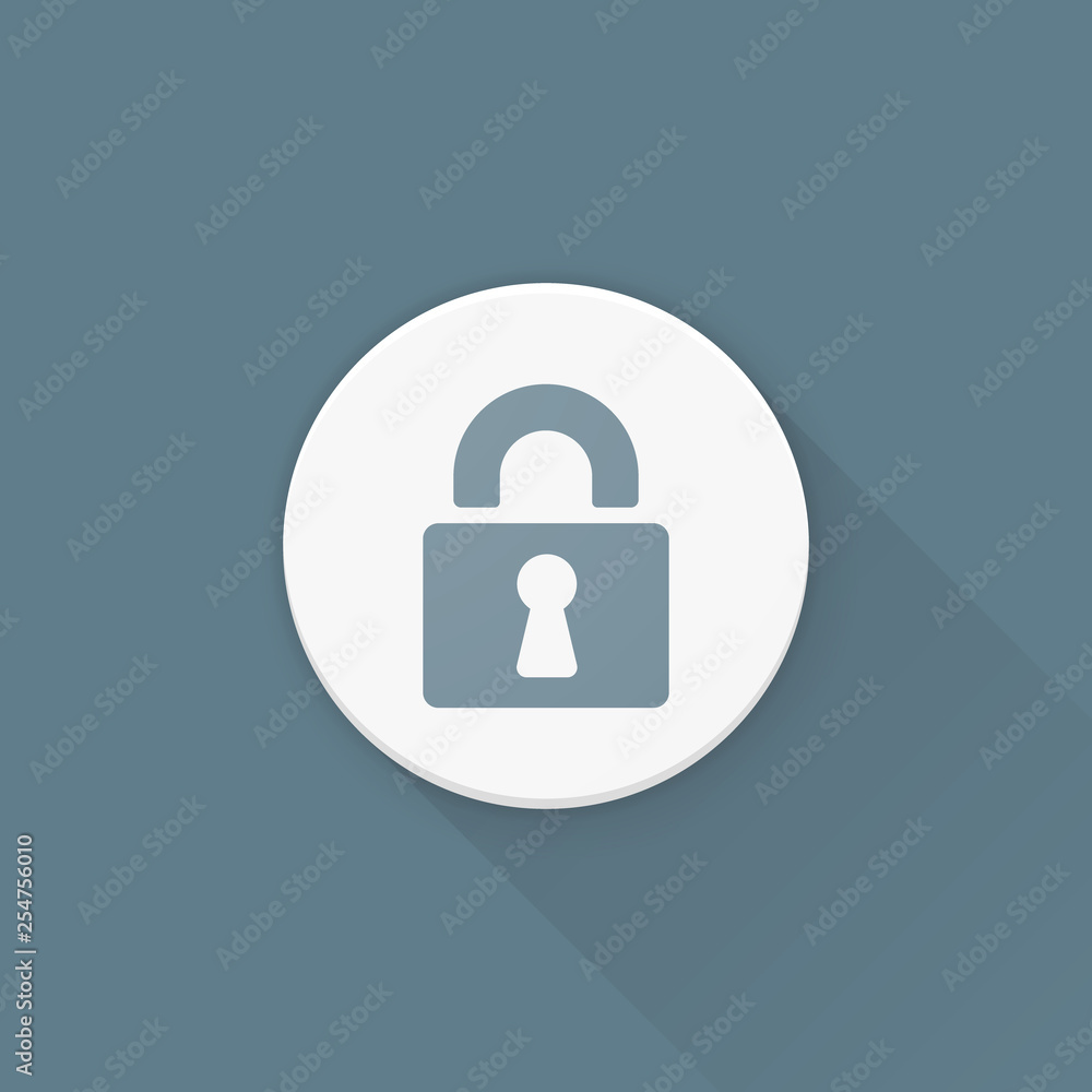 Wall mural lock safety sign adaptive icon material design illustration