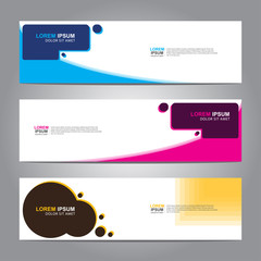 Vector abstract web banner design template. Collection of web banner template. Abstract geometric web design banner template isolated on grey background. 