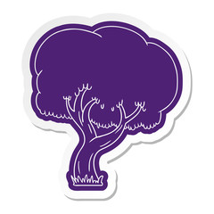 cartoon sticker of a summer tree
