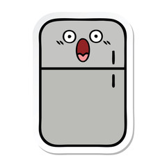 sticker of a cute cartoon fridge freezer