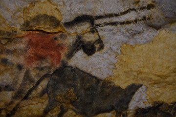 Vache sauvage peinte sur la paroi de la grotte de Lascaux