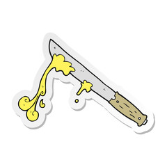 sticker of a cartoon butter knife