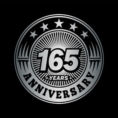 165 years anniversary. Anniversary logo design. Vector and illustration.