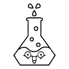 line drawing cartoon science beaker