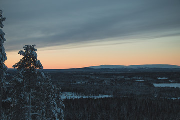 Sunrise in finnish Lappland