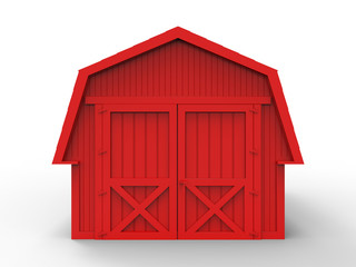 3D render - front view of a red barn © 3DConcepts