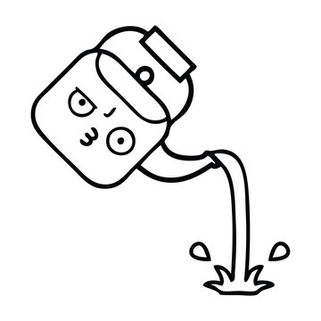 recommend clip art: line drawing cartoon pouring kettle