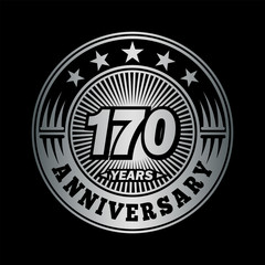 Fototapeta na wymiar 170 years anniversary. Anniversary logo design. Vector and illustration.