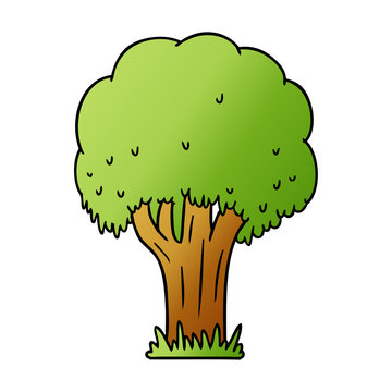 gradient cartoon doodle of a summer tree
