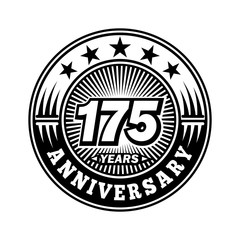 175 years anniversary. Anniversary logo design. Vector and illustration.