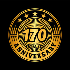 170 years anniversary. Anniversary logo design. Vector and illustration.