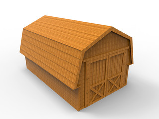 3D rendering - wooden barn
