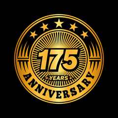 175 years anniversary. Anniversary logo design. Vector and illustration.