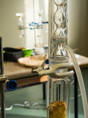 science glass bottle, Distilling plant for chemical analysis