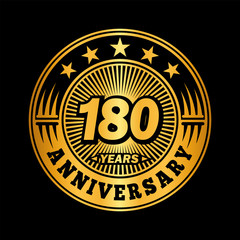 180 years anniversary. Anniversary logo design. Vector and illustration.