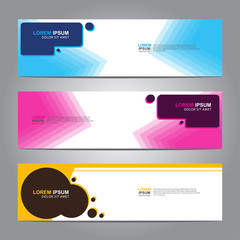 Vector abstract web banner design template. Collection of web banner template. Abstract geometric web design banner template isolated on grey background. 