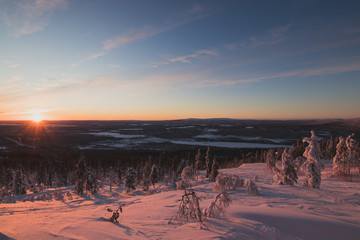 sunrise in finnish Lapland 